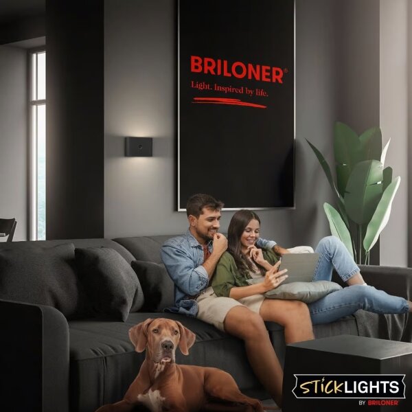 Briloner 3878015 - LED Nab nást svít se senz CHAT LED/3W/5V 2000 mAh černá