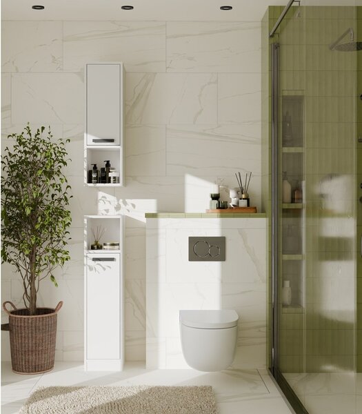 TP Living Závěsná horní koupelnová skříňka Mexy W1D 25,5 cm bílá