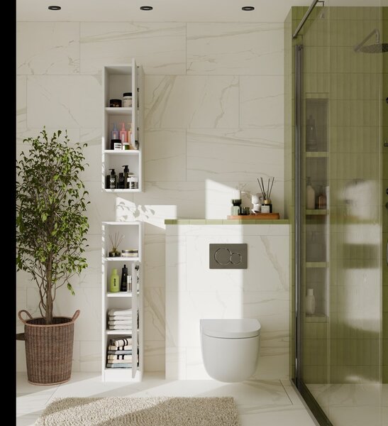 TP Living Závěsná horní koupelnová skříňka Mexy W1D 25,5 cm bílá