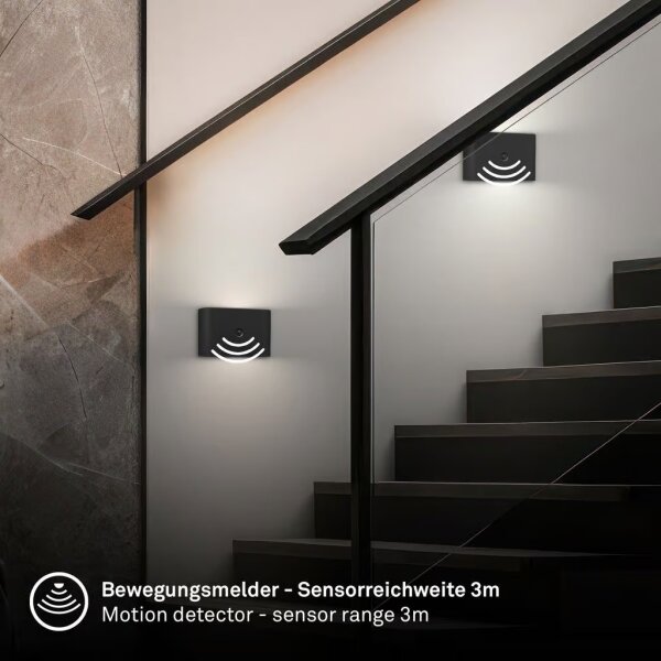 Briloner 3878015 - LED Nab nást svít se senz CHAT LED/3W/5V 2000 mAh černá
