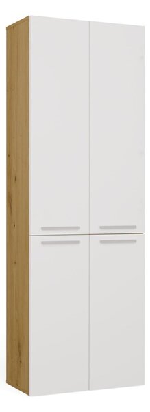TP Living Koupelnová skříňka s košem na prádlo NEL 1K DD bílá/dub Artisan