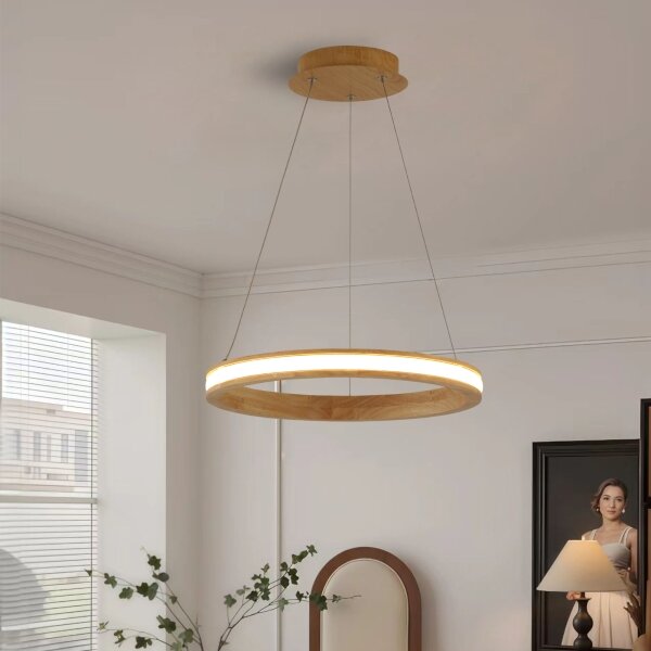 Brilagi - LED Lustr na lanku UMEA WOOD LED/30W/230V pr. 40 cm dřevo