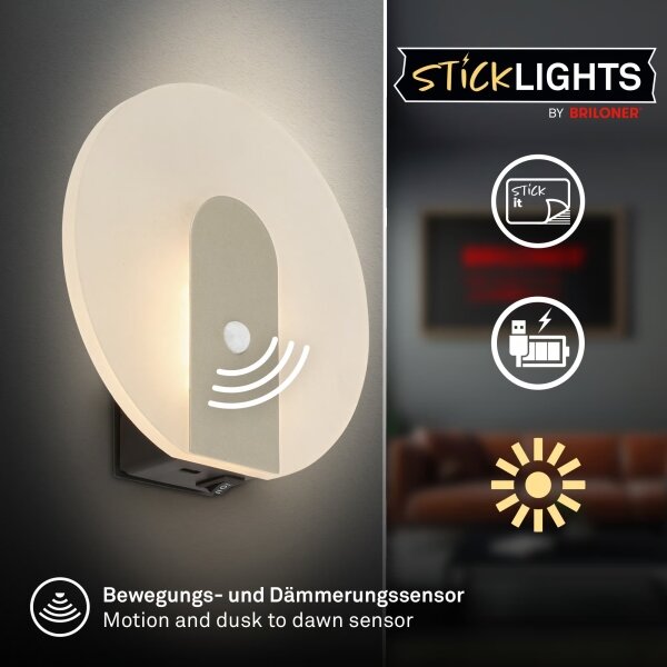 Briloner 3889012 - LED Nab nást svít se senz TARO LED/2,5W/5V 1800 mAh matný