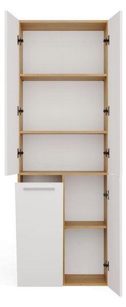 TP Living Koupelnová skříňka s košem na prádlo NEL 1K DD bílá/dub Artisan