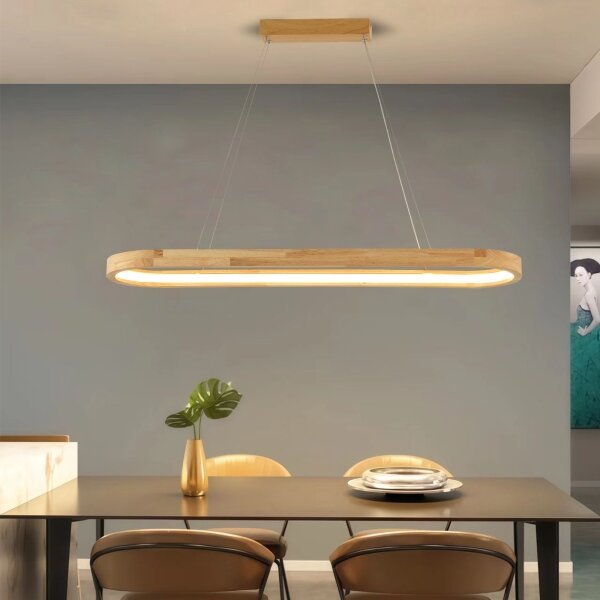 Brilagi - LED Lustr na lanku UMEA WOOD LED/40W/230V 90x22 cm dřevo