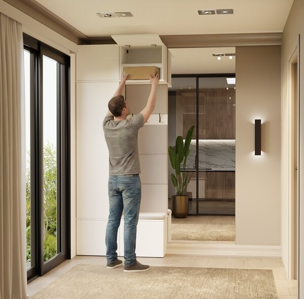 TP Living Předsíňová stěna Haga 1Sz1W 100 cm bílá