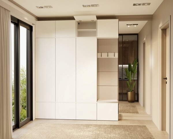 TP Living Předsíňová stěna Haga 3Sz1W 200 cm bílá