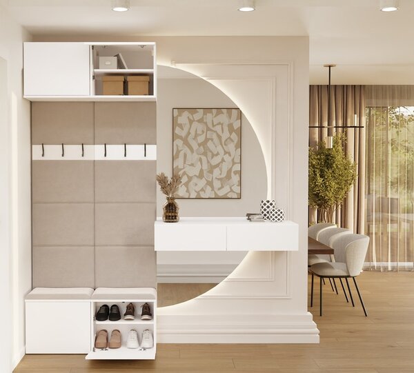 TP Living Předsíňová stěna HAGA 2W 100 cm bílá