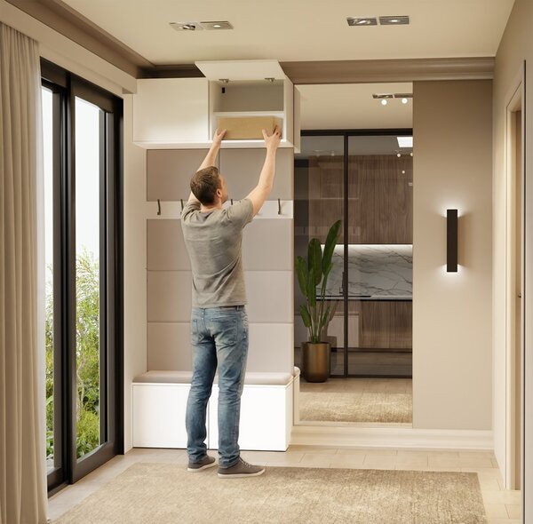 TP Living Předsíňová stěna HAGA 2W 100 cm bílá