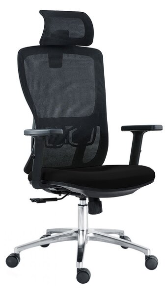 Kancelářská ergonomická židle Neoseat TASCO — látka, síť, černá, nosnost 150 kg