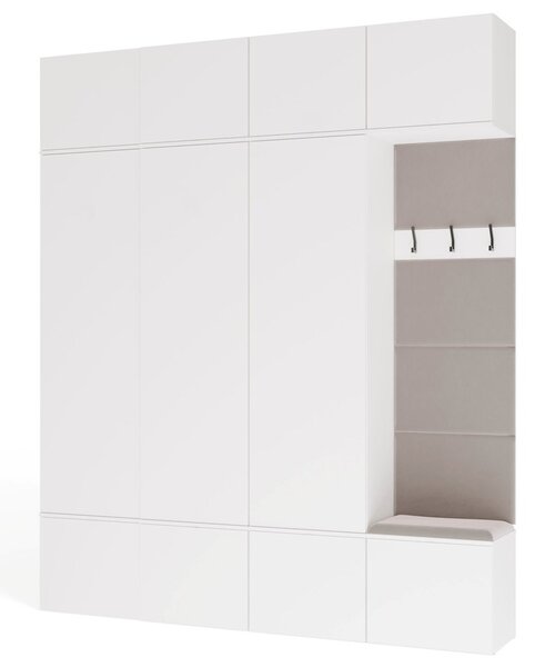 TP Living Předsíňová stěna Haga 3Sz1W 200 cm bílá