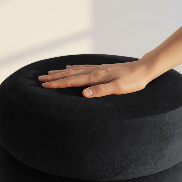 Ak furniture Taburet Snuggo II černý