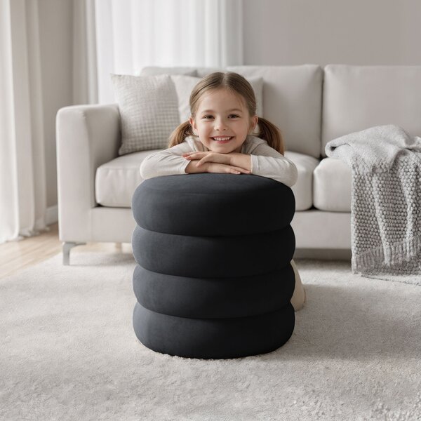 Ak furniture Taburet Snuggo II černý