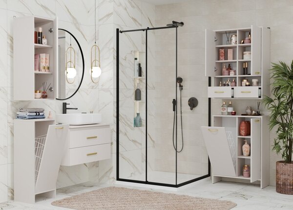 TP Living Horní závěsná koupelnová skříňka Nina W2D2P2S 66 cm kašmírová