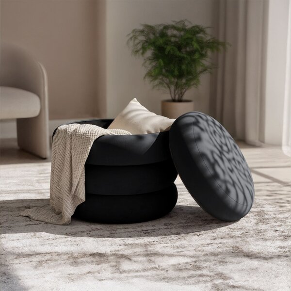 Ak furniture Taburet Snuggo II černý