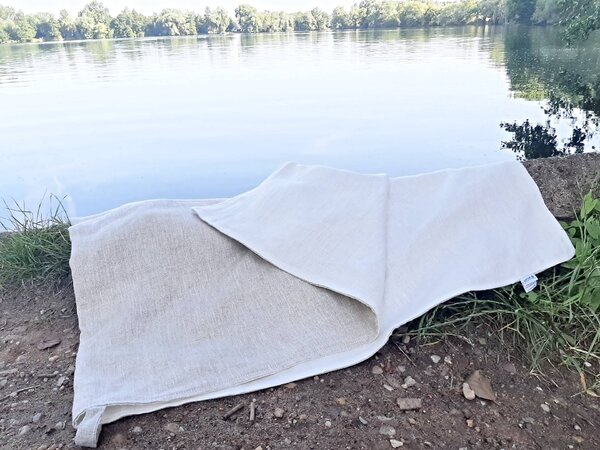 Snový svět Lněná osuška RAJA přírodní/bílá