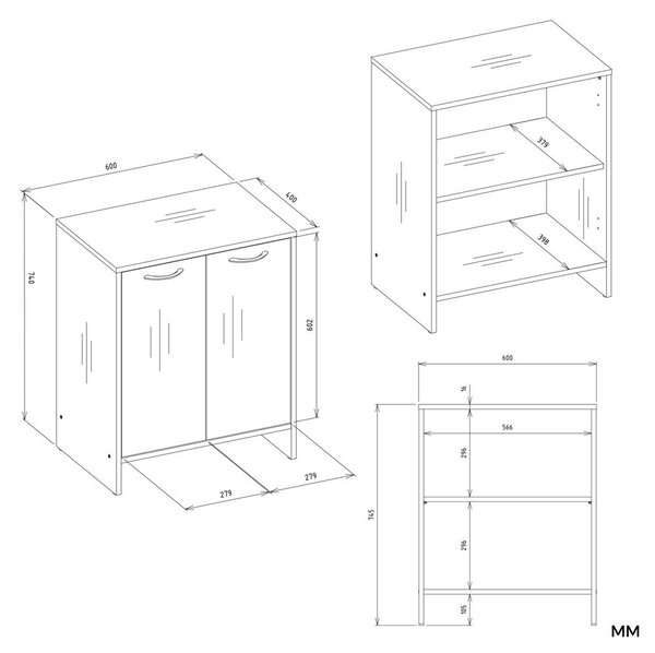 TP Living Skříňka pod umyvadlo s deskou Nina 60 cm kašmírová