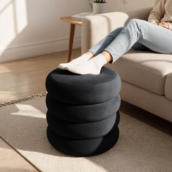 Ak furniture Taburet Snuggo II černý