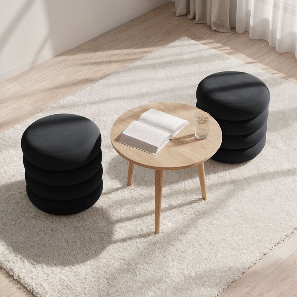 Ak furniture Taburet Snuggo II černý