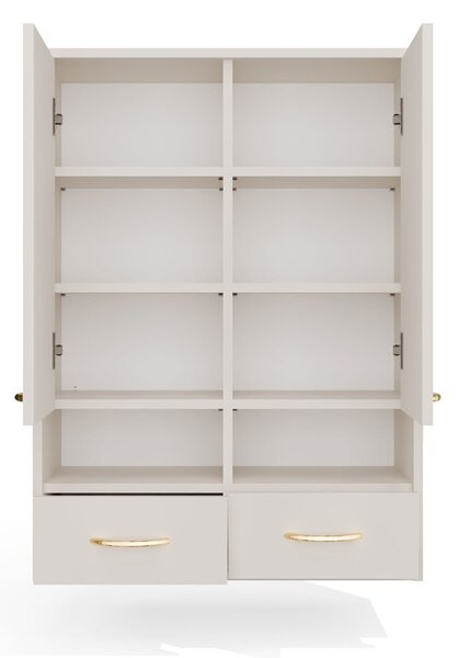 TP Living Horní závěsná koupelnová skříňka Nina W2D2P2S 66 cm kašmírová