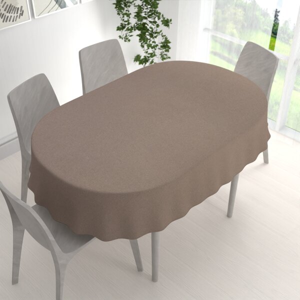 Biante Dekorační oválný ubrus BKR-502 Světle hnědý režný 60x100 cm