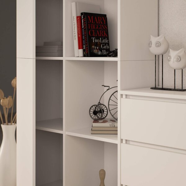 Ak furniture Regál Rexa 80 cm 1 skříňka a 4 police bílý