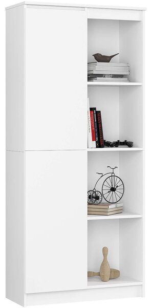 Ak furniture Regál Rexa 80 cm 1 skříňka a 4 police bílý