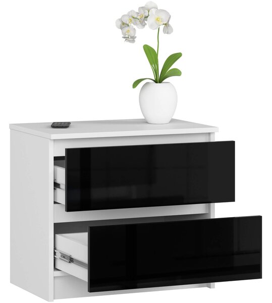 Ak furniture Komoda Liv 60 cm černá lesklá
