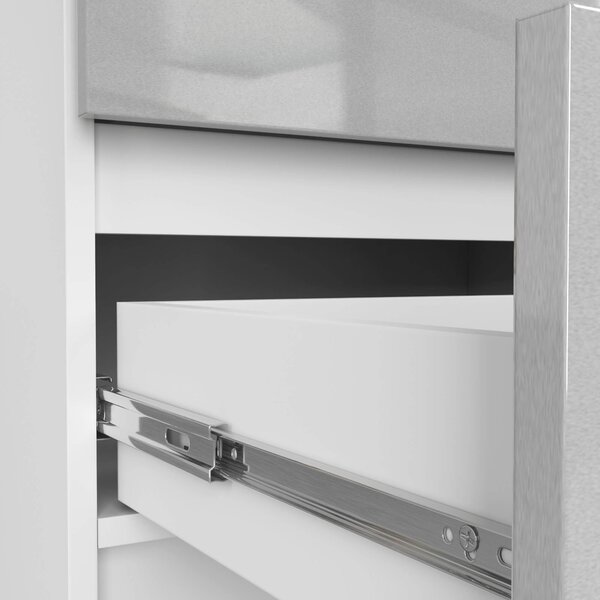 Ak furniture Komoda Liv 60 cm bílá/šedá lesklá