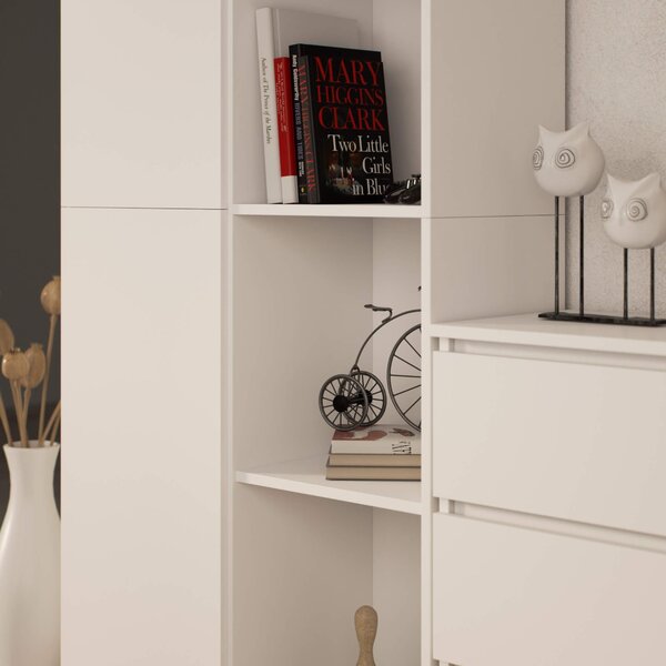 Ak furniture Regál Rexa 80 cm 1 skříňka a 4 police bílý