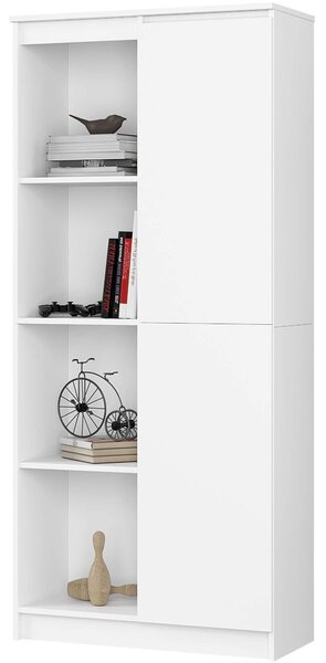 Ak furniture Regál Rexa 80 cm 1 skříňka a 4 police bílý