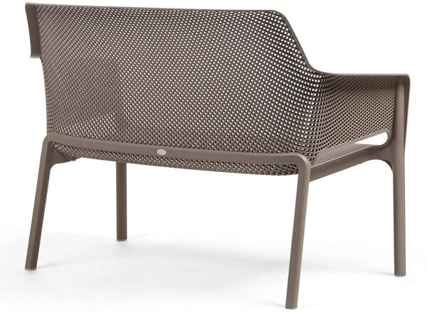 Nardi Šedo hnědá plastová zahradní lavice Net 116 cm