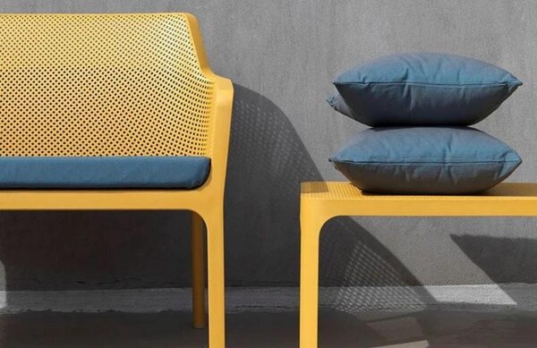 Nardi Hořčicově žlutá plastová zahradní lavice Net 116 cm