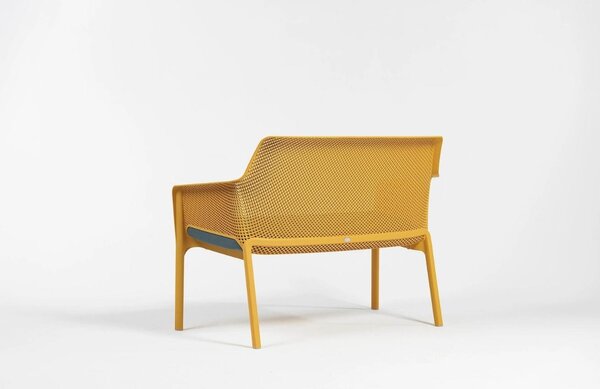 Nardi Hořčicově žlutá plastová zahradní lavice Net 116 cm