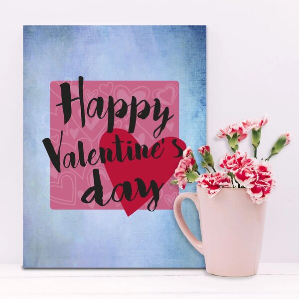 Sablio Dárková cedulka Happy Valentine’s day: 30x40 cm