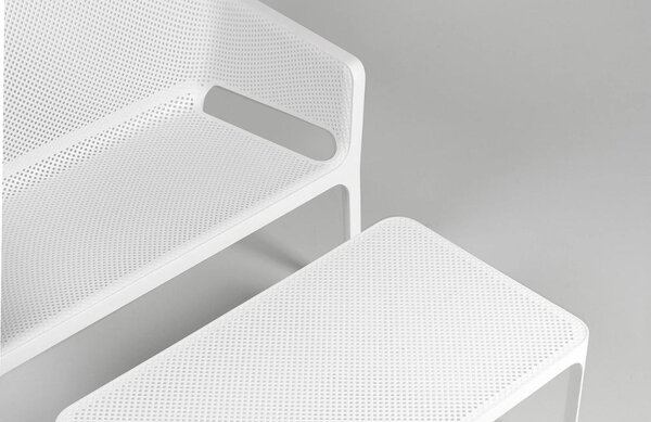 Nardi Bílá plastová zahradní lavice Net 116 cm