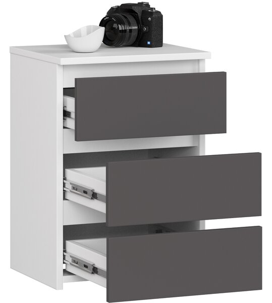 Ak furniture Komoda CL3 40 cm bílá/grafitově šedá