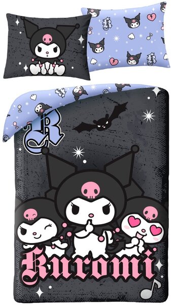 Ložní povlečení z mikrovlákna Kuromi - motiv Midnight Punk - 70x90 cm + 140x200 cm