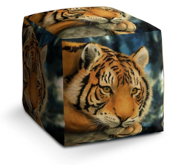 Sablio Taburet Cube Tygr - 40x40x40 cm