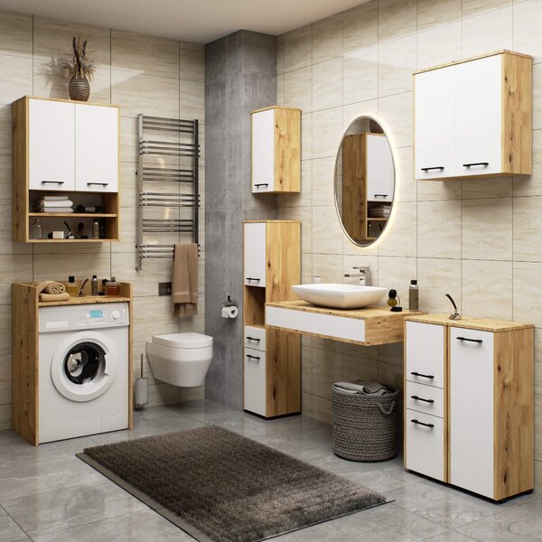 Ak furniture Koupelnová skříňka FIN II 30 cm dub artisan/blíá