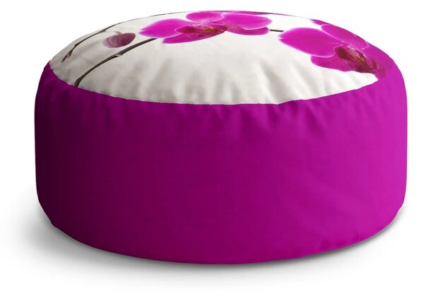 Sablio Taburet Circle Fialové orchideje: 38x48 cm