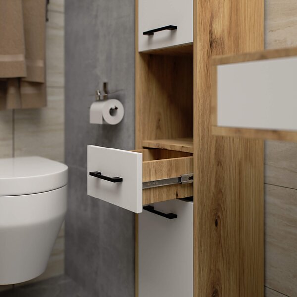 Ak furniture Koupelnová skříňka FIN II 30 cm dub artisan/blíá