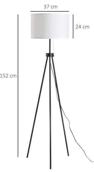 Stojací lampa trojnožka, černá-bílá, 152 cm B31-187V90