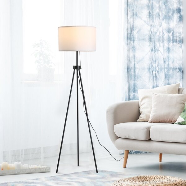 Stojací lampa trojnožka, černá-bílá, 152 cm B31-187V90