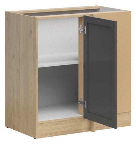 Kuchyňská skříňka Junona Ramka rohová 100 cm, pravá, dub bernstein/kašmír
