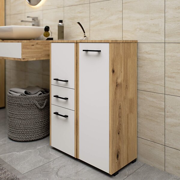 Ak furniture Koupelnová skříňka Fin S30 1D 30 cm dub artisan/bílá