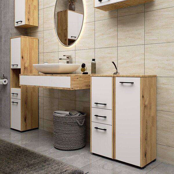 Ak furniture Koupelnová skříňka Fin S30 1D 30 cm dub artisan/bílá