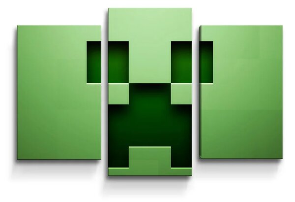 Sablio Obraz - 3-dílný Green Blocks - 75x50 cm