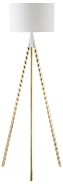 HOMCOM Stojací lampa trojnožka, zlatá-bílá, 144 cm