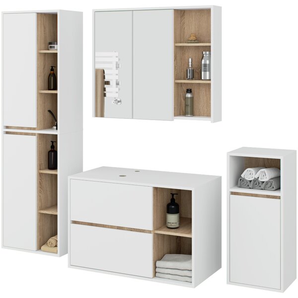 Ak furniture Koupelnová sestava VAMI II bílá/dub sonoma